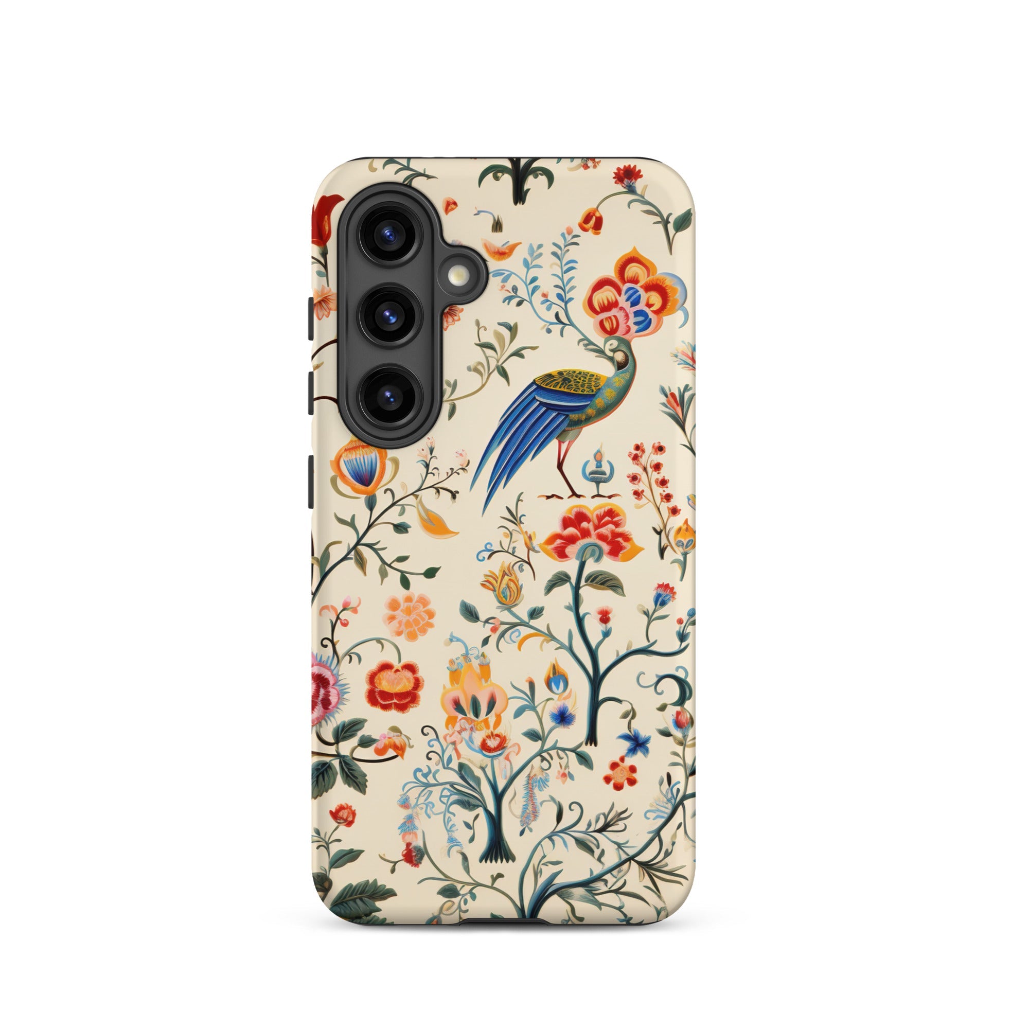 Birdwatchers Kitsch Bird Art Samsung Case, Galaxy S24 / Matte, Protective Phone Case Intricate Floral Peacock Pattern