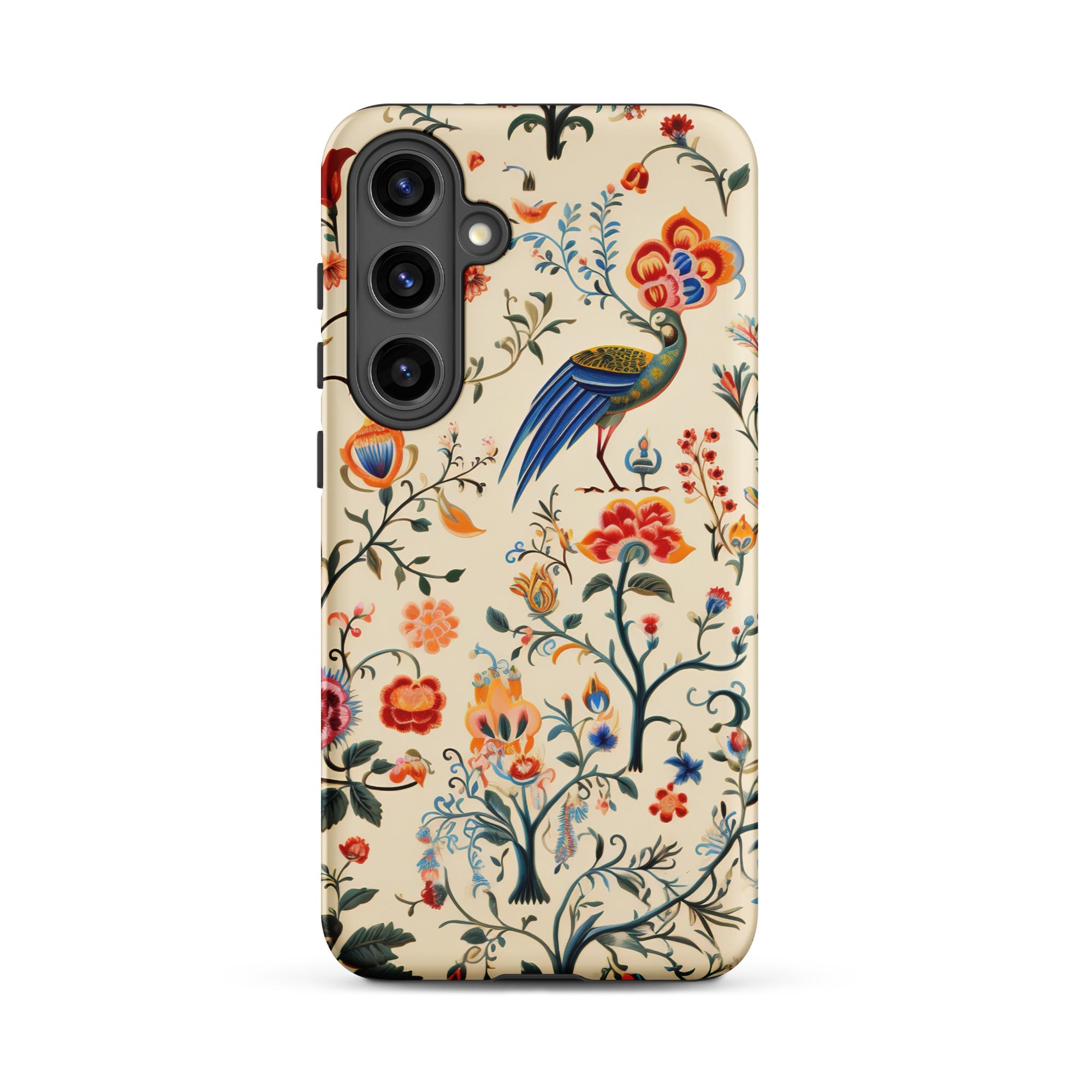 Birdwatchers Kitsch Bird Art Samsung Case, Galaxy S24 Plus / Matte, Phone Case Colorful Peacock Floral Pattern