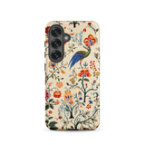 Birdwatchers - Kitsch Bird Art Samsung Case, Galaxy S25 / Matte, Smartphone Case Colorful Floral Peacock Design