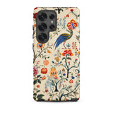 Birdwatchers - Kitsch Bird Art Samsung Case, Galaxy S25 Ultra / Matte, Smartphone Case Colorful Floral Peacock Design