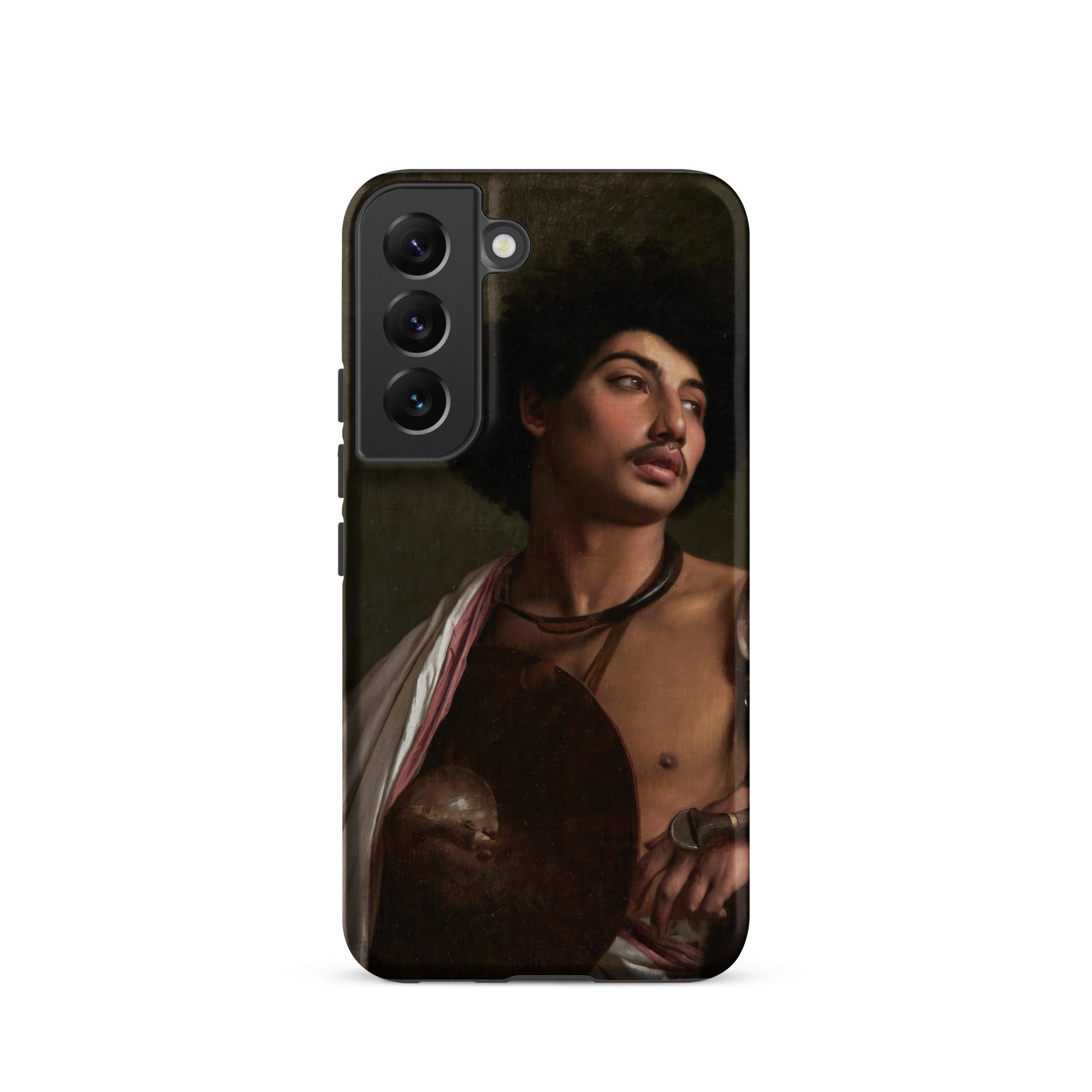 A Bischari Warrior Jean Leeon Gerome Samsung Case, Galaxy S22 / Matte, Black Smartphone Case Classical Portrait Man Afro