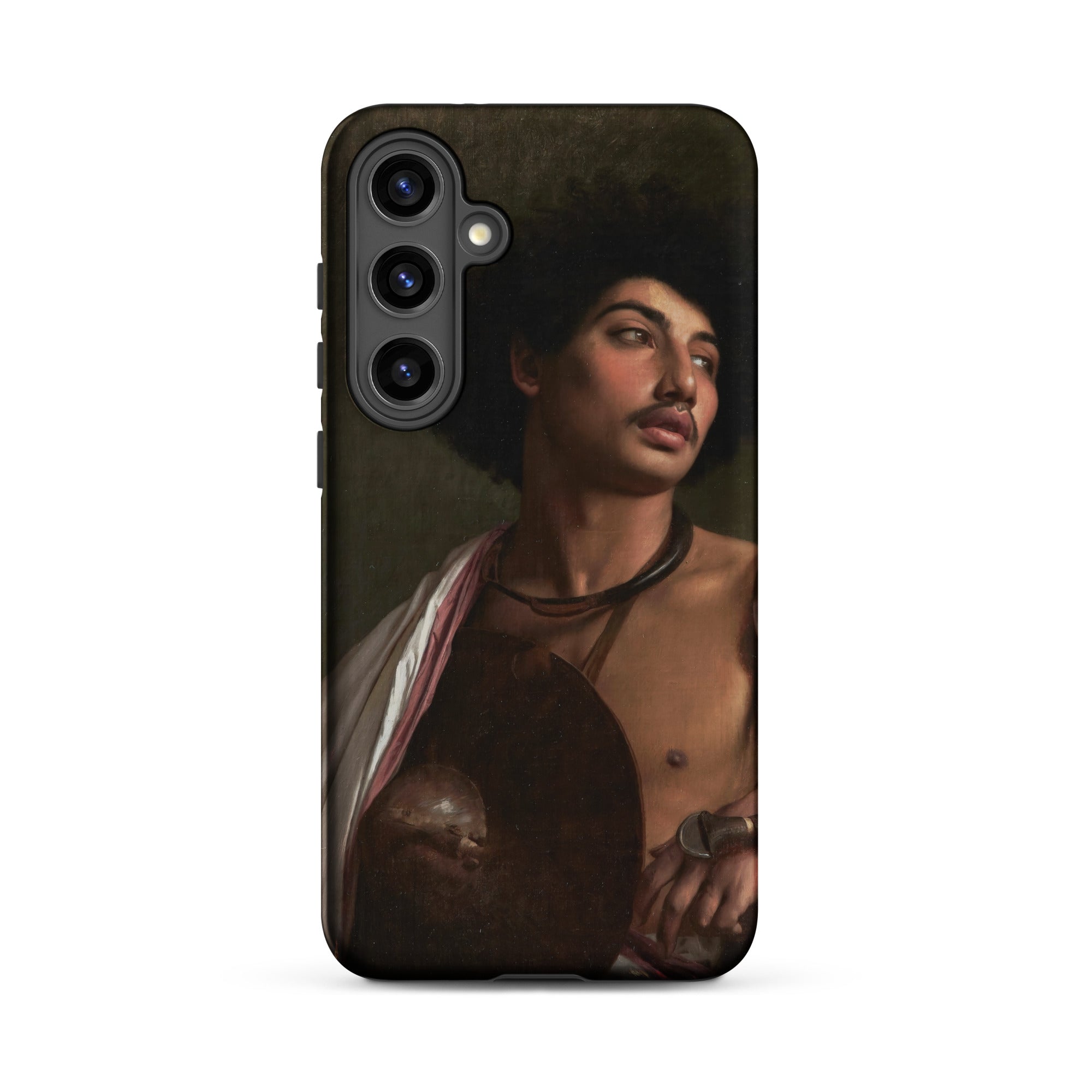 A Bischari Warrior Jean Leeon Gerome Samsung Case, Galaxy S24 Plus / Matte, Black Smartphone Case Classical Portrait Painting Man Dark