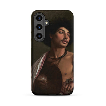 A Bischari Warrior - Jean-leeon Gerome Samsung Case, Galaxy S24 Plus / Matte, Black Smartphone Case Classical Portrait Painting Man Dark