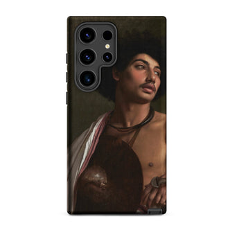 A Bischari Warrior - Jean-leeon Gerome Samsung Case, Galaxy S24 Ultra / Matte, Black Smartphone Case Classical Painting Man Dark Curly