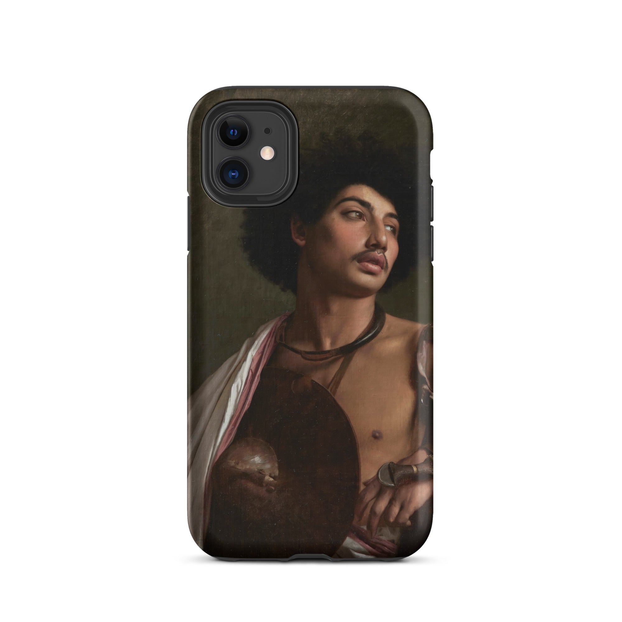 A Bischari Warrior Jean Leon Gerome Iphone Case, 11 / Matte, Black Smartphone Case Painting Person Afro Mustache