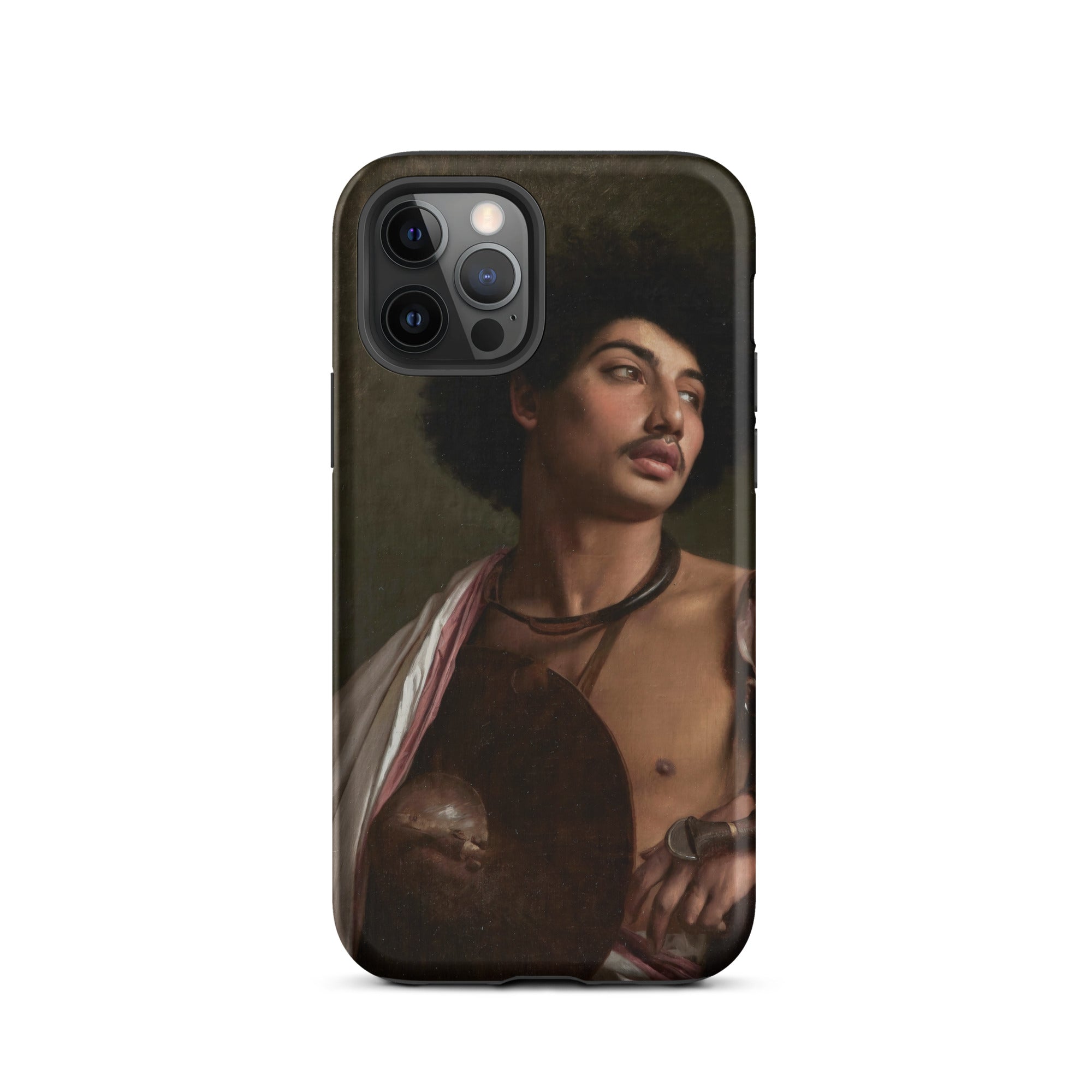 A Bischari Warrior Jean Leon Gerome Iphone Case, 12 Pro / Matte, Black Smartphone Case Portrait Painting Man Afro