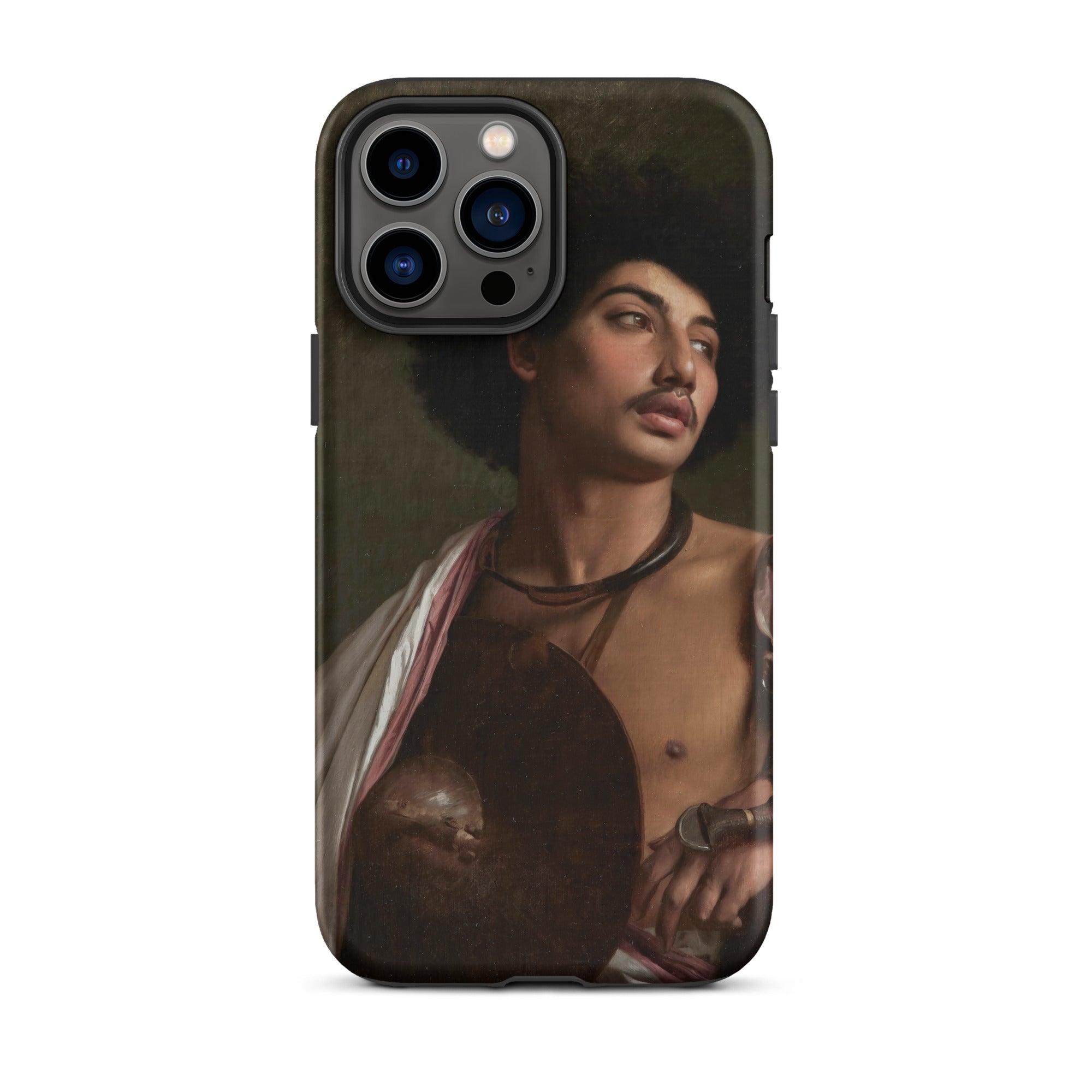 A Bischari Warrior Jean Leon Gerome Iphone Case, 13 Pro Max / Matte, Black Smartphone Case Classical Portrait Person Afro