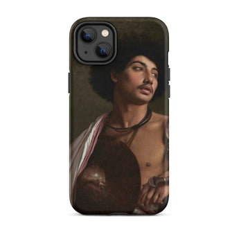 A Bischari Warrior - Jean-leon Gerome Iphone Case, 14 Plus / Matte, Black Phone Case Portrait Person Dark Curly Hair