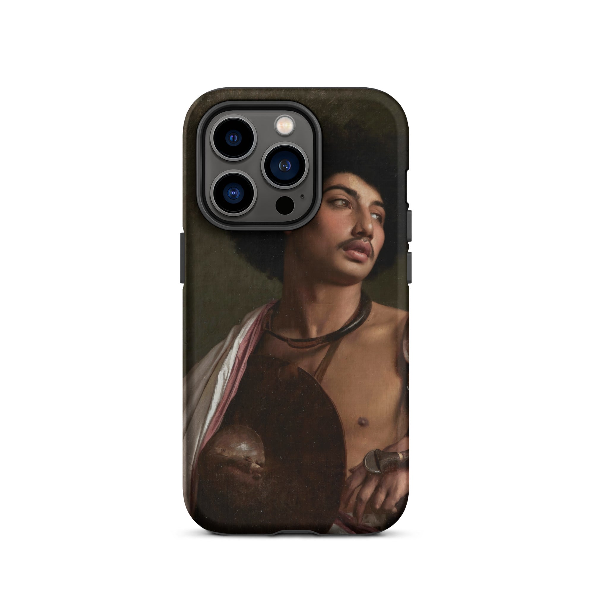 A Bischari Warrior Jean Leon Gerome Iphone Case, 14 Pro / Matte, Iphone Black Protective Case Painted Portrait Man Dark