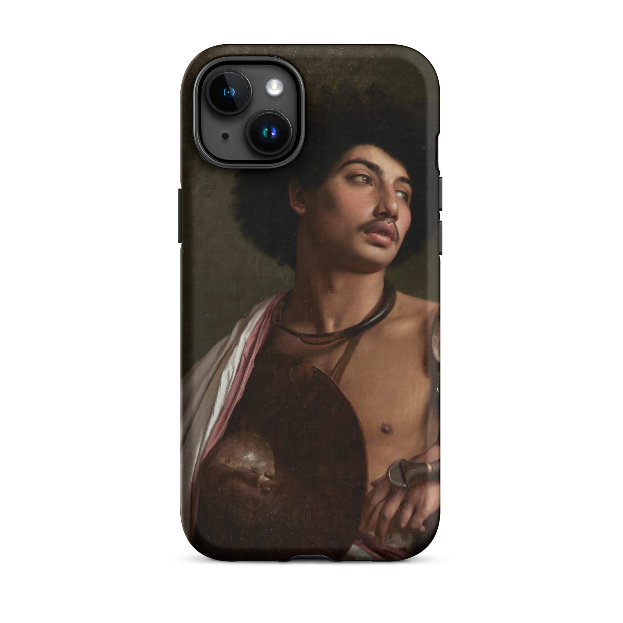 A Bischari Warrior Jean Leon Gerome Iphone Case, 15 Plus / Matte, Black Iphone Case Portrait Painting Man Afro Mustache