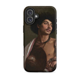 A Bischari Warrior - Jean-leon Gerome Iphone Case, 16 Plus / Matte, Black Smartphone Case Classical Painting Man Afro
