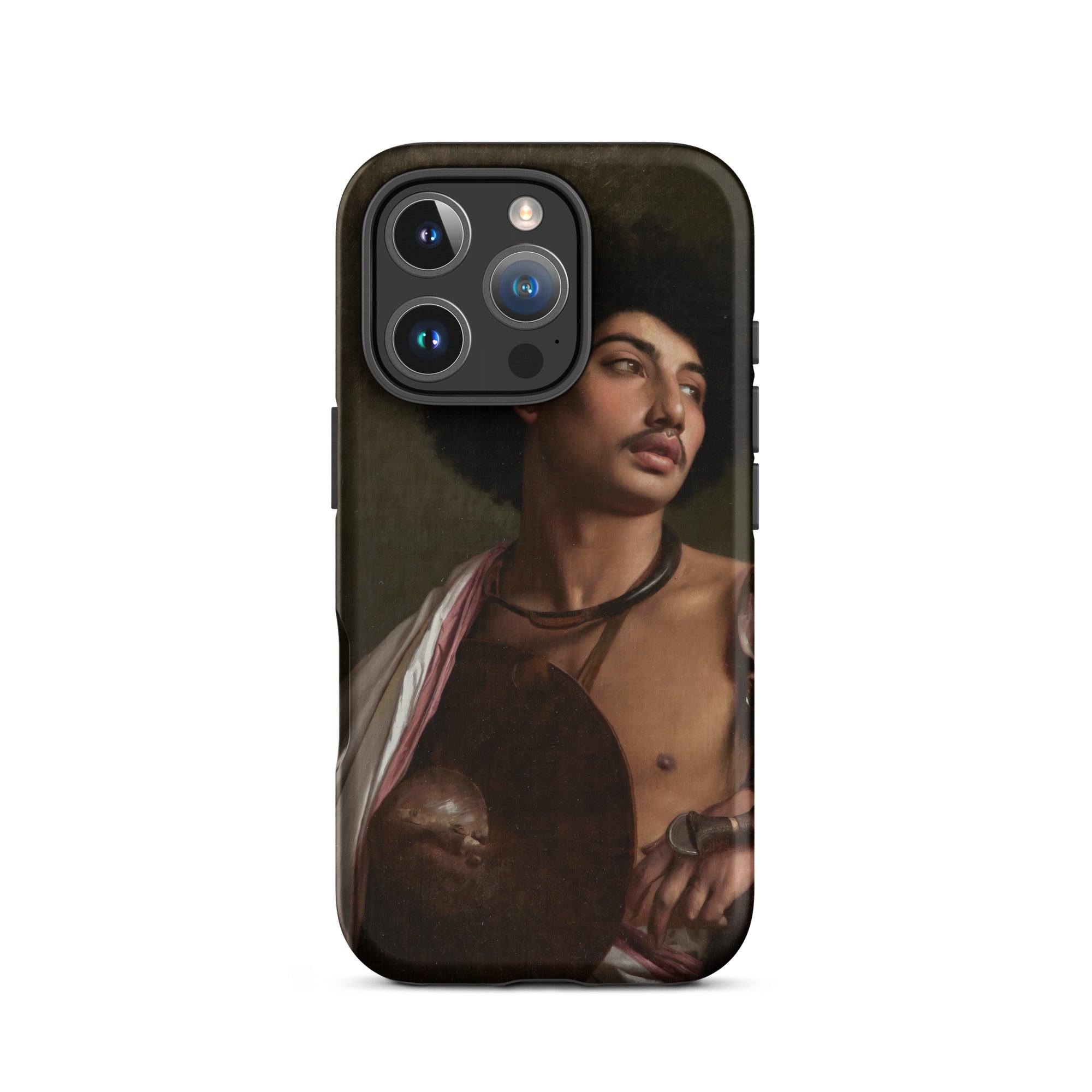 A Bischari Warrior Jean Leon Gerome Iphone Case, 16 Pro / Matte, Black Iphone Case Painted Portrait Person Afro Bare