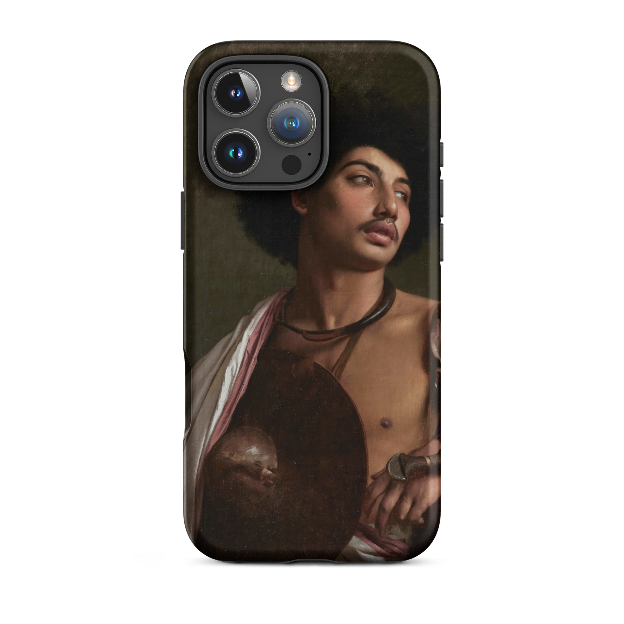 A Bischari Warrior Jean Leon Gerome Iphone Case, 16 Pro Max / Matte, Iphone Phone Case Classical Portrait Man Afro Mustache