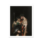 Black Bird Greco Queer Gay Myth Art Print, 18x24’’ / 46x61cm / Unframed, Dark Moody Oil Painting Two Figures Close Proximity