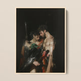 Black Bird - Greco-queer Gay Myth Art Print / Canvas, 12x16’’ / 31x41cm / Natural Frame, Posters Prints & Visual Artwork, Toby Leon