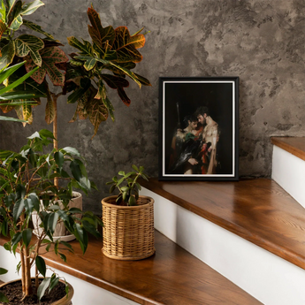 Black Bird - Greco-queer Gay Myth Art Print, Framed Dark Painting