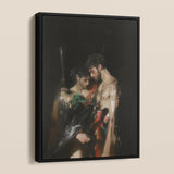 Black Bird - Greco-roman Gay Legends Framed Canvas, Framed Painting Two Young Men Dead Bird