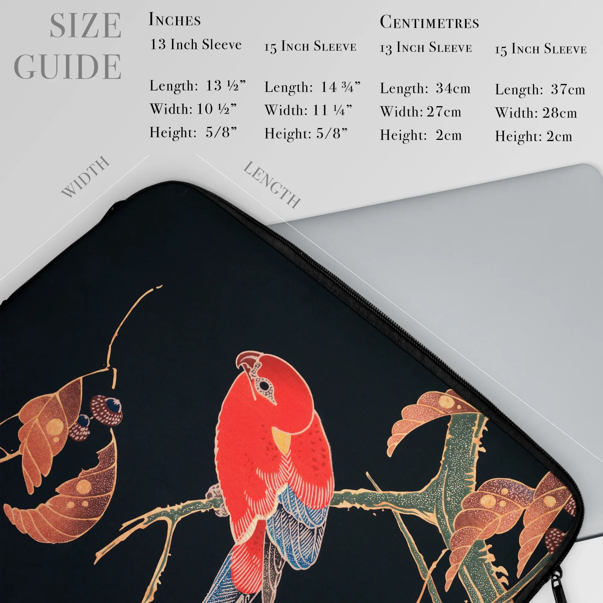 Red Parrot on Branch of a Tree - Ito Jakuchu Laptop Sleeve Computer Covers & Skins