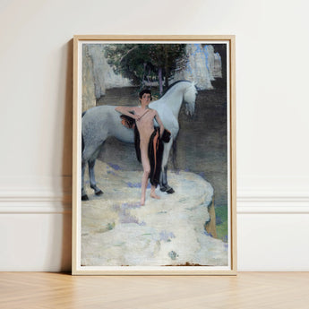 Black Lake - Jan Priesler Art Print / Canvas Framed Reproduction édouard Manet’s ?The White Horse” Nude, Prints