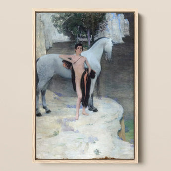 Black Lake - Jan Priesler Art Print / Canvas Framed Painting Nude Figure White Horse Rendered Impressionistic Jan Priesler Art, Art Print,