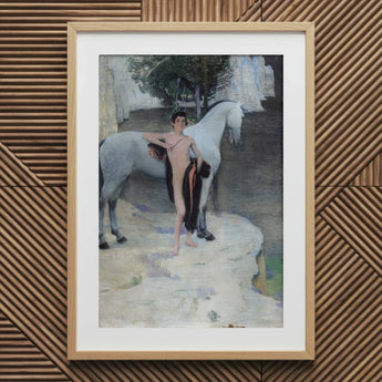 Black Lake - Jan Priesler Art Print / Canvas Framed Painting Nude Man Horse Jan Priesler Art, Art Print, Black Lake