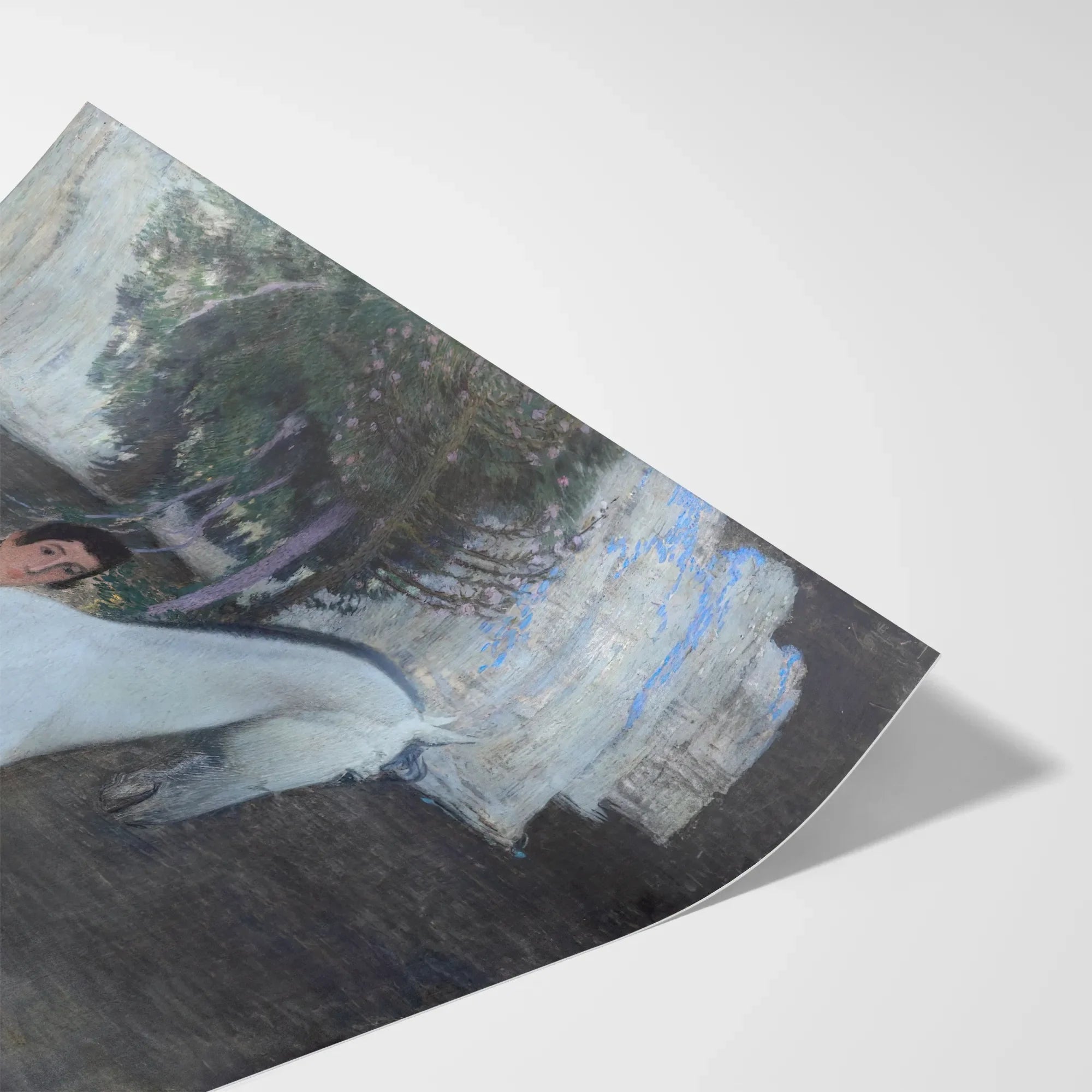 Black Lake - Jan Priesler Art Print, Rolled Art Print Painting Woman Boat Dark Body