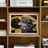 Black Monkey Magic - Traditional Thai Myth Art Print, 16x12’’ / 41x31cm / Unframed, Framed Artwork Traditional Thai Demon Mask Gold Ornate