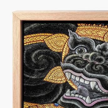 Black Monkey Magic - Traditional Thai Myth Art Print / Canvas Gold Intricately Detailed Artwork Balinese Guardian Ferocious Simian Deity,