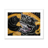 Black Monkey Magic - Traditional Thai Myth Art Print, Framed Black Monkey Deity Artwork