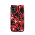 Black Peacock Flowers E.a. Seguy Pochoir Iphone Case, 11 / Matte, Red Phone Case Floral Pattern