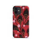 Black Peacock Flowers E.a. Seguy Pochoir Iphone Case, 12 / Matte, Red Phone Case Floral Pattern