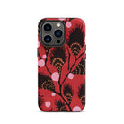 Black Peacock Flowers E.a. Seguy Pochoir Iphone Case, 13 Pro / Matte, Red Floral Patterned Phone Case