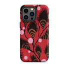 Black Peacock Flowers E.a. Seguy Pochoir Iphone Case, 14 Pro Max / Matte, Red Floral Patterned Phone Case