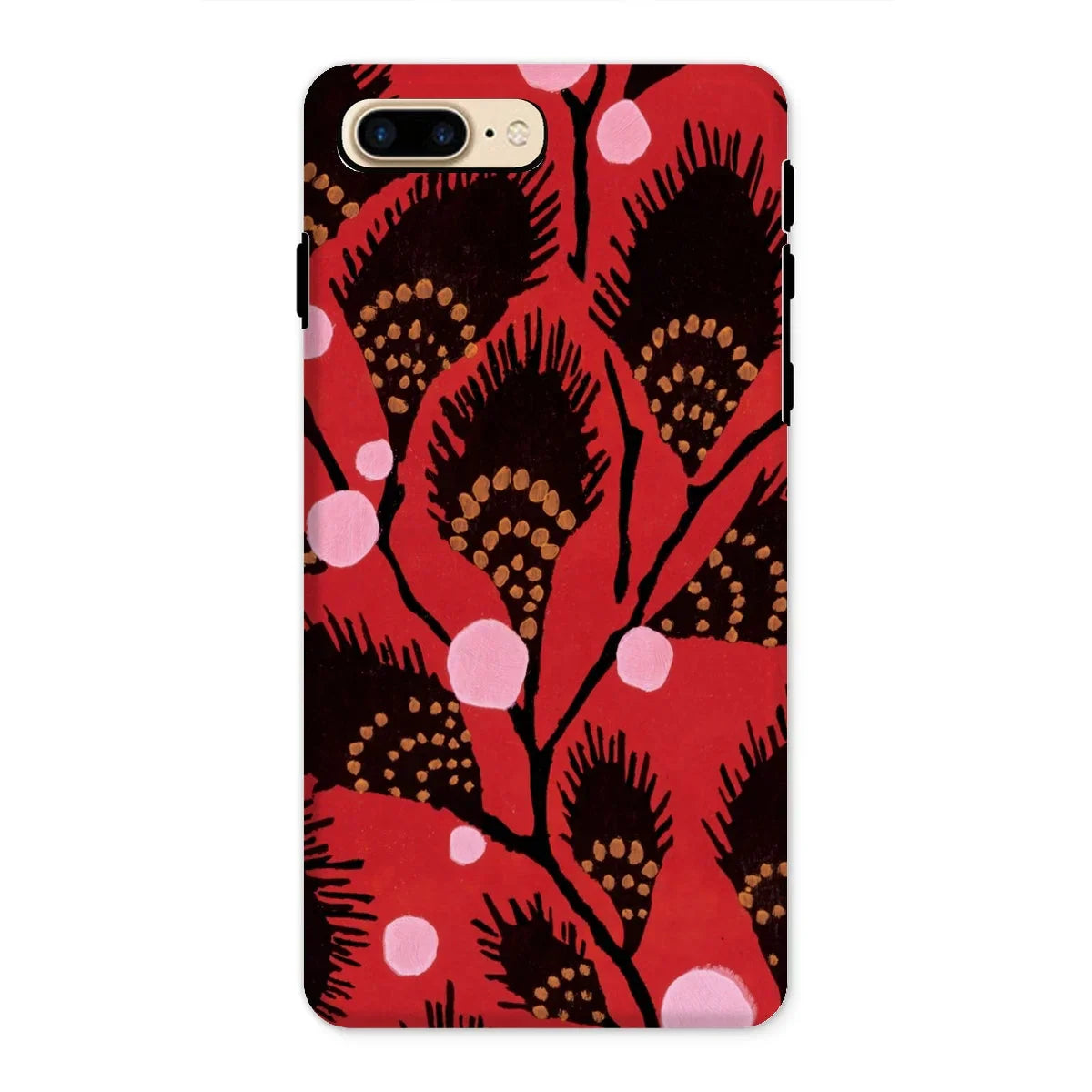 Black Peacock Flowers - E.a. Seguy Pochoir Iphone Case - 8 Plus / Matte