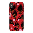 Black Peacock Flowers E.a. Seguy Pochoir Iphone Case, x / Matte, Phone Case Black Feather Pattern Red Background Pink