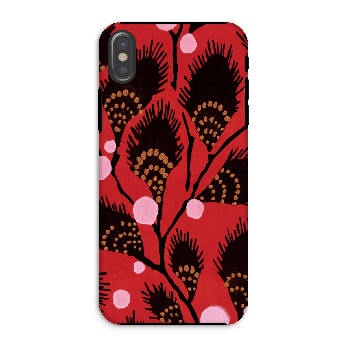 Black Peacock Flowers E.a. Seguy Pochoir Iphone Case, Xs / Matte, Phone Case Red Black Peacock Feather Pattern Pink