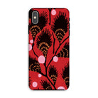 Black Peacock Flowers E.a. Seguy Pochoir Iphone Case, Xs Max / Matte, Phone Case Black Peacock Feather Pattern Red Background