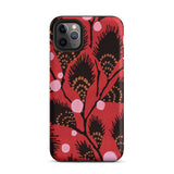 Black Peacock Flowers - E.a. Seguy Pochoir Phone Case Iphone 11 Pro Max / Matte Red Phone Case Floral Pattern Black Peacock Flowers,