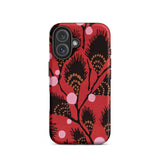 Black Peacock Flowers - E.a. Seguy Pochoir Phone Case Iphone 16 / Matte Red Phone Case Floral Pattern Black Peacock Flowers, Untamed,