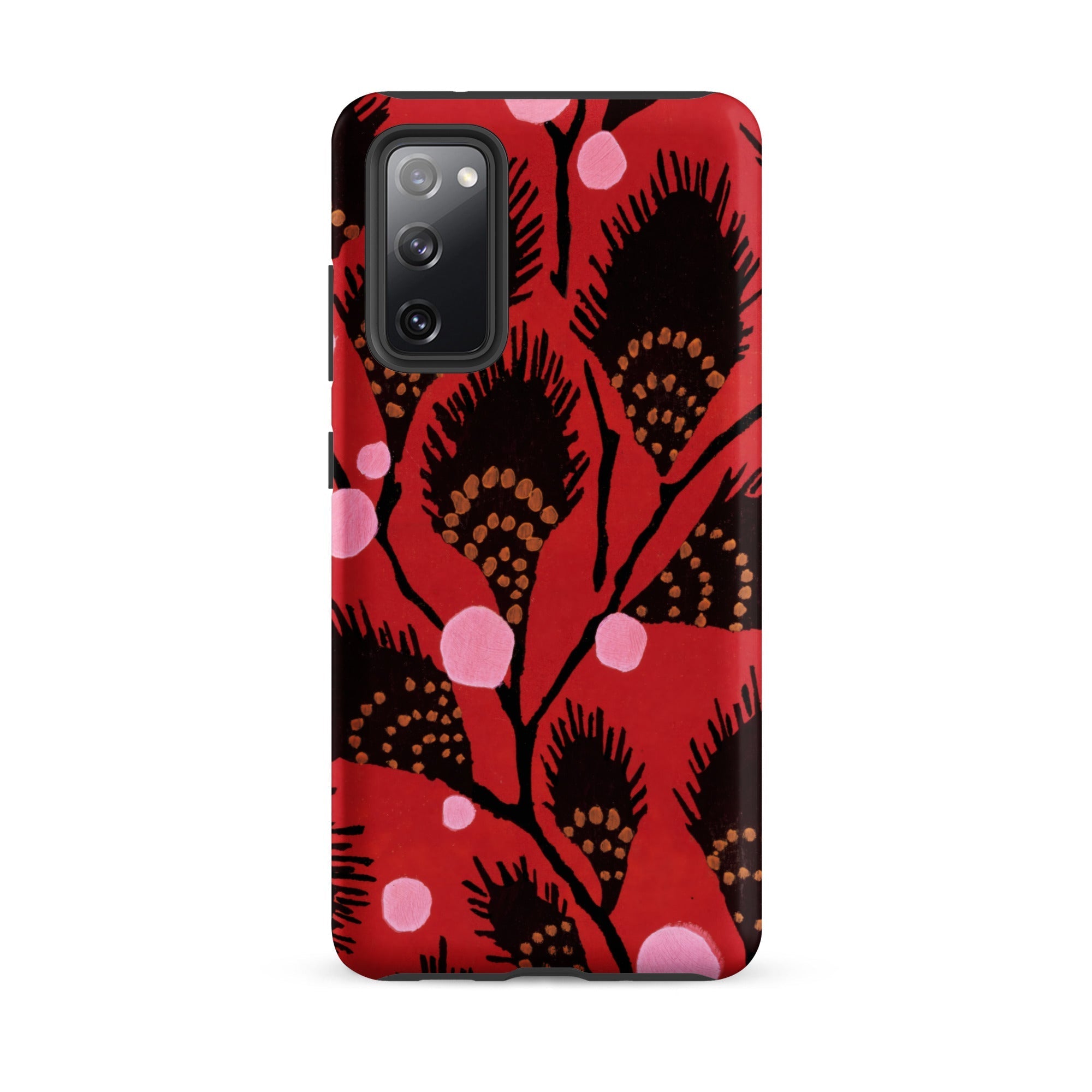 Black Peacock Flowers E.a. Seguy Pochoir Samsung Case, Galaxy S20 Fe / Matte, Red Phone Case Black Gold Pink Abstract Floral
