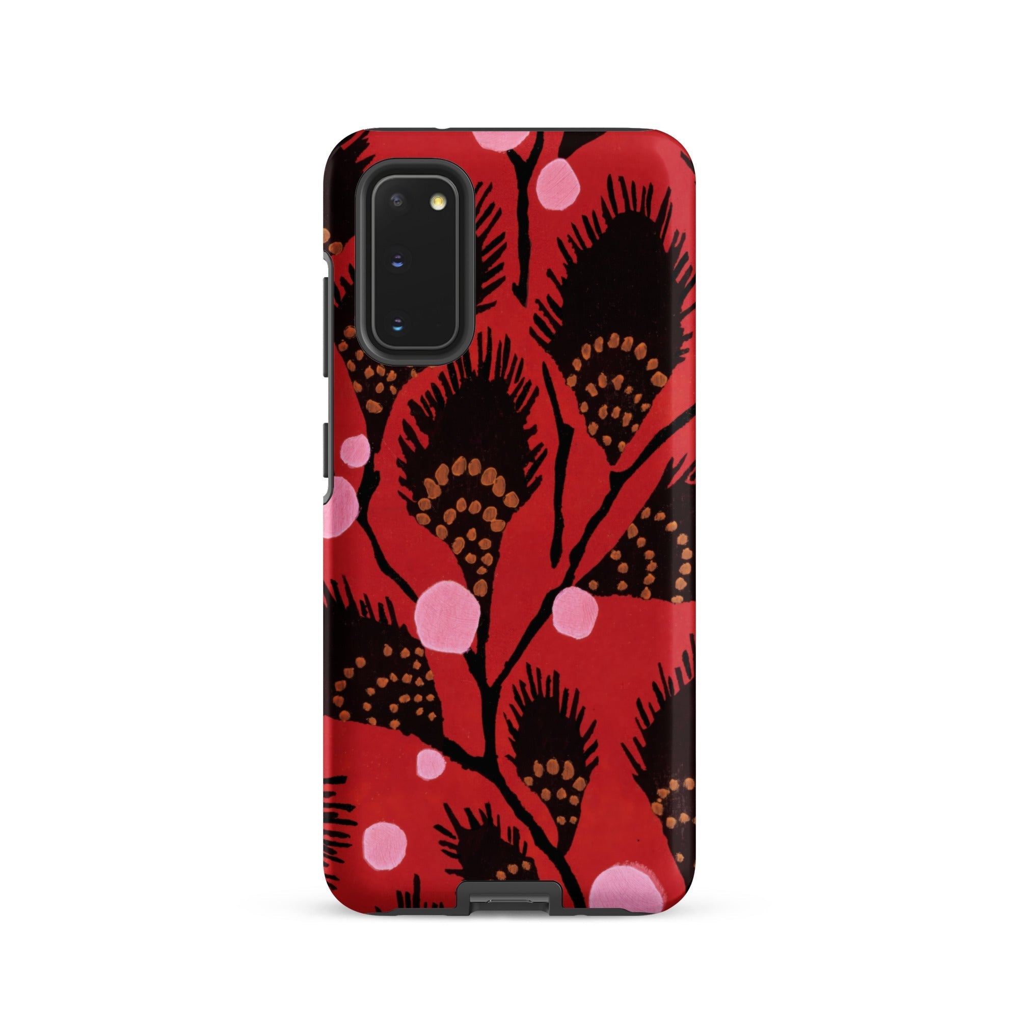 Black Peacock Flowers E.a. Seguy Pochoir Samsung Case, Galaxy S20 / Matte, Red Phone Case Black Pink Floral Design