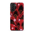 Black Peacock Flowers E.a. Seguy Pochoir Samsung Case, Galaxy S21 Plus / Matte, Red Smartphone Case Black Gold Floral Pattern Pink
