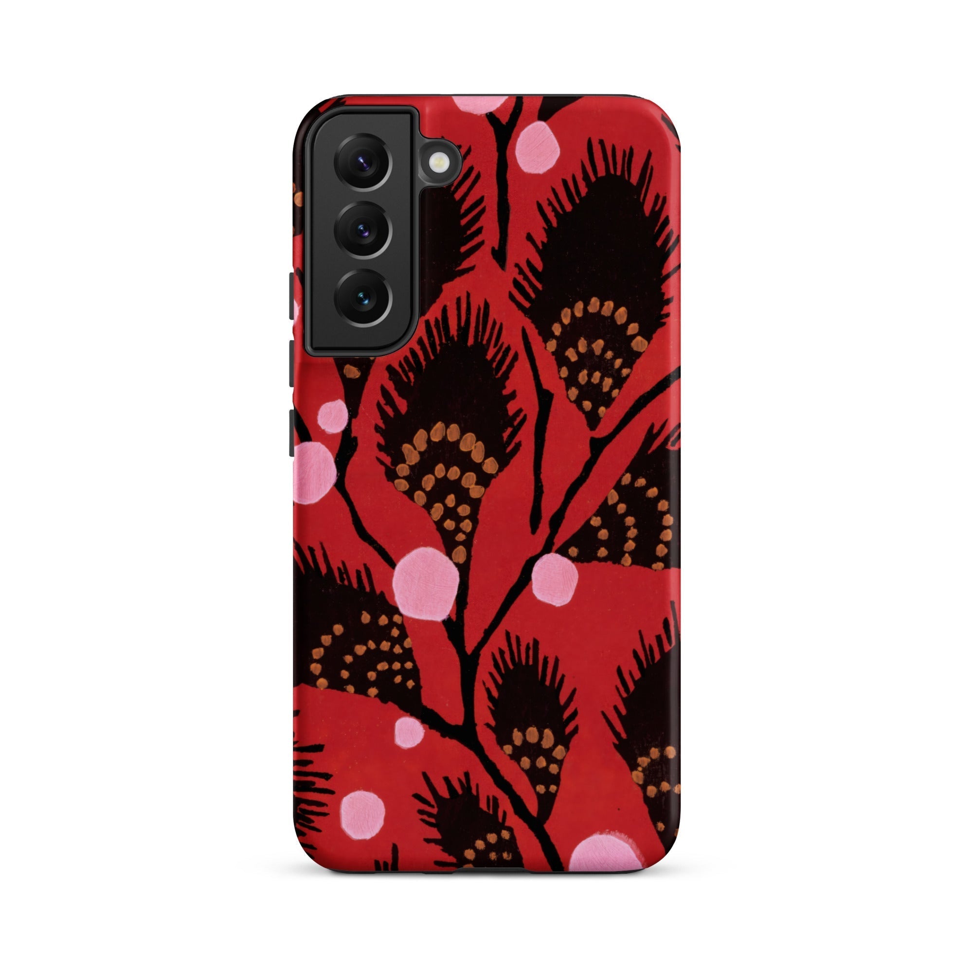 Black Peacock Flowers E.a. Seguy Pochoir Samsung Case, Galaxy S22 Plus / Matte, Red Phone Case Black Gold Floral Pattern Pink