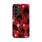 Black Peacock Flowers E.a. Seguy Pochoir Samsung Case, Galaxy S23 Plus / Matte, Red Phone Case Black Floral Pink Polka Dot