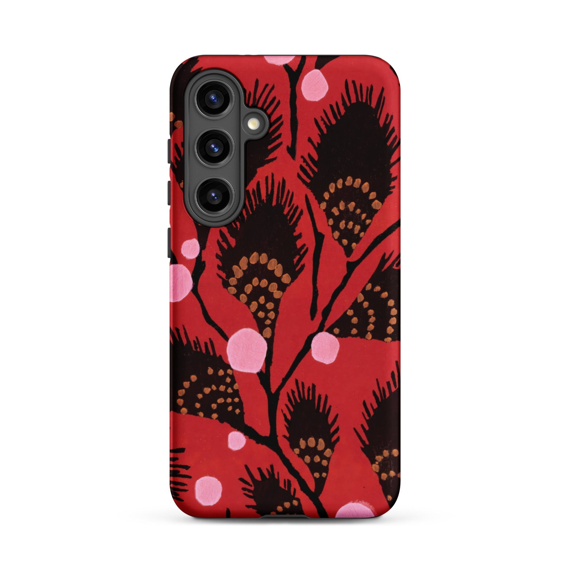 Black Peacock Flowers E.a. Seguy Pochoir Samsung Case, Galaxy S24 Plus / Matte, Red Phone Case Black Gold Floral Pattern Pink