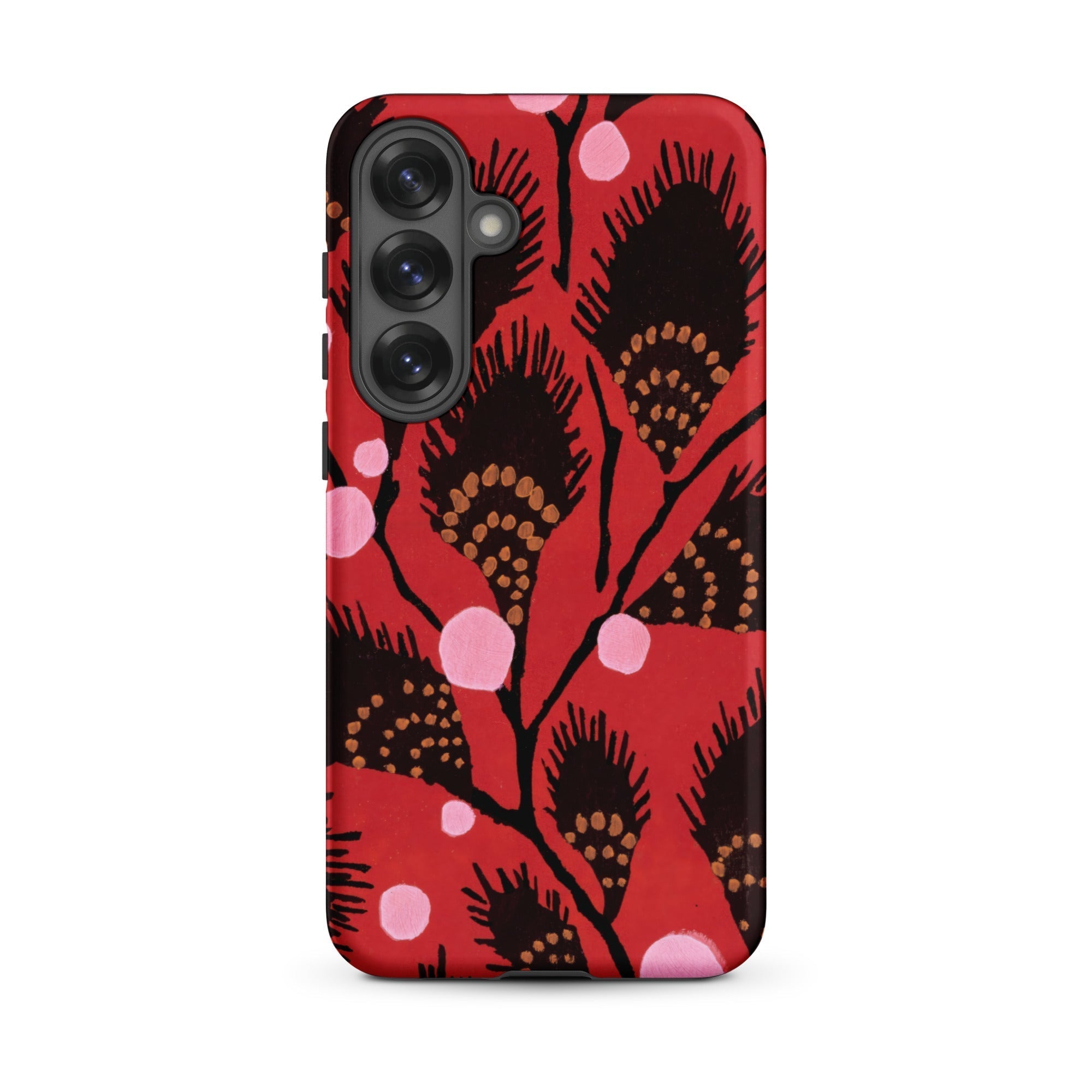 Black Peacock Flowers E.a. Seguy Pochoir Samsung Case, Galaxy S25 Plus / Matte, Red Phone Case Black Gold Floral Pattern Pink