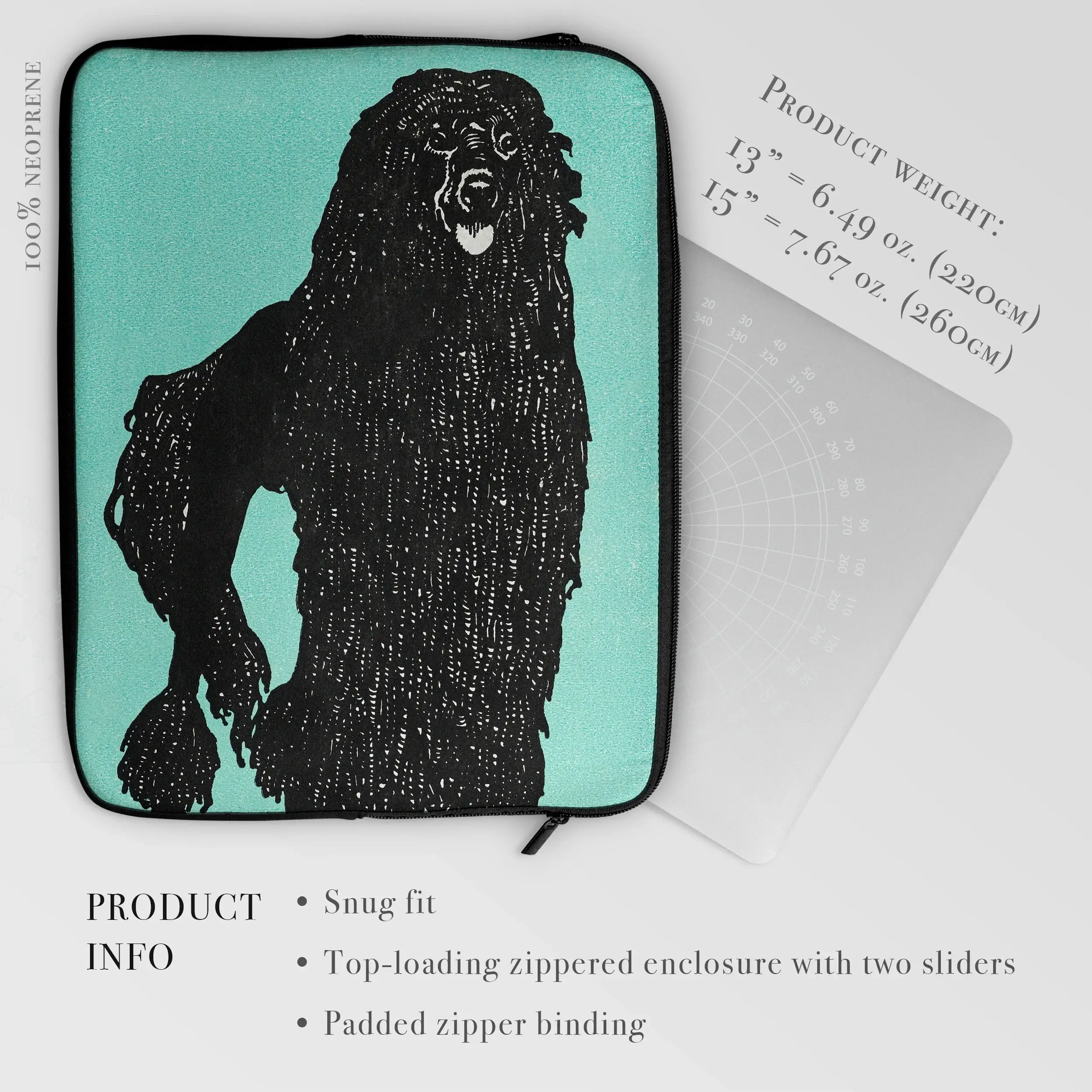 Poodle - Moriz Jung Lithograph Dog Art Laptop Sleeve Computer Covers & Skins