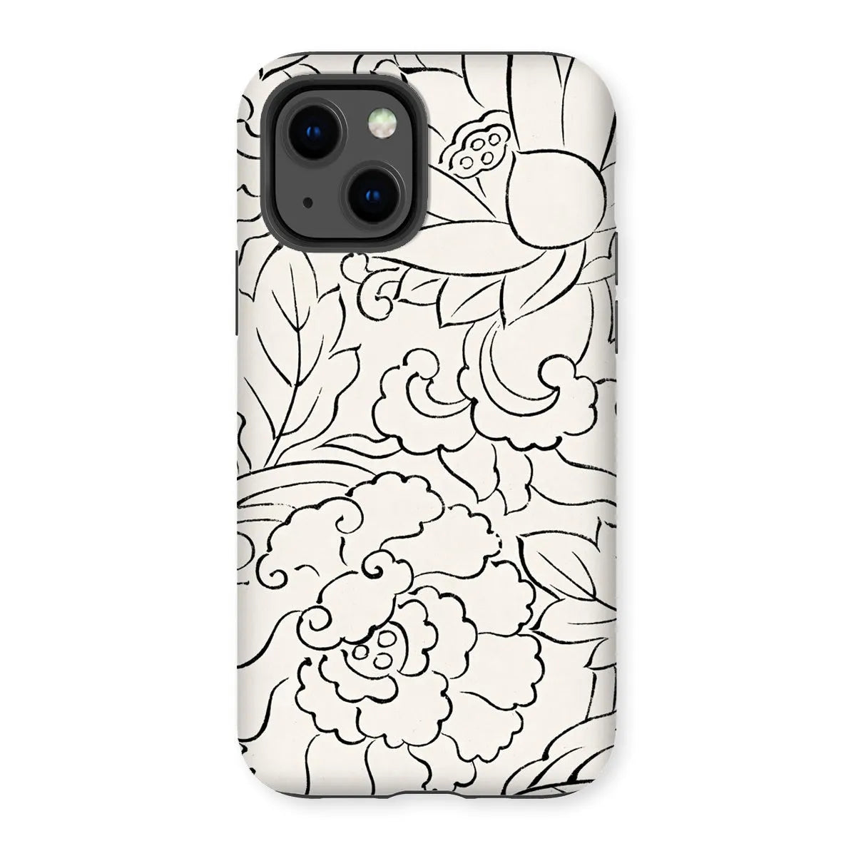 Black & White Floral Woodblock Print Phone Case - Taguchi Tomoki - Iphone 13 / Matte - Mobile Phone Cases - Aesthetic