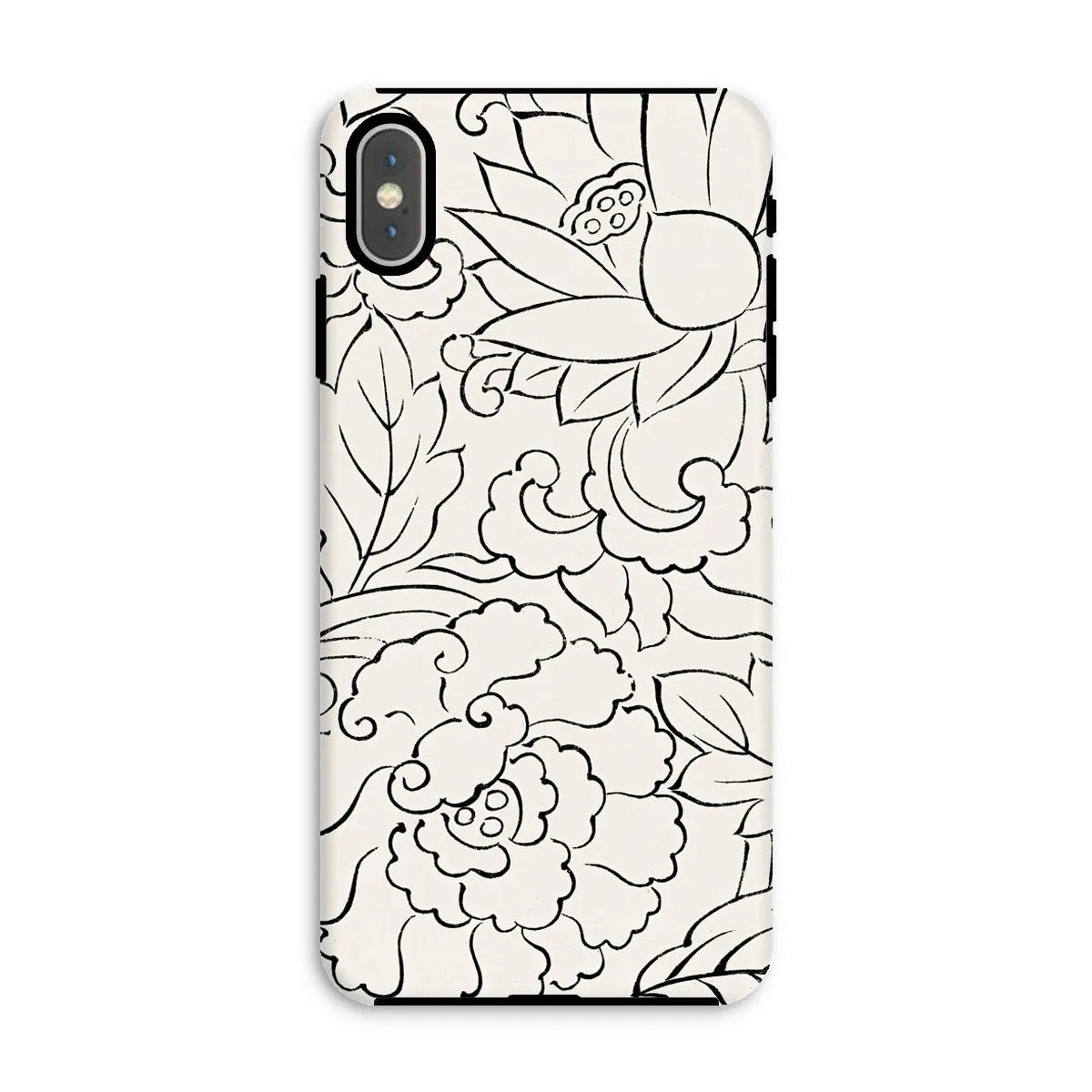 Black & White Floral Woodblock Print Phone Case - Taguchi Tomoki - Iphone Xs Max / Matte - Mobile Phone Cases