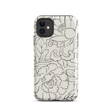 Black & White Florals - Taguchi Tomoki Iphone Case, 11 / Matte, Floral Patterned Phone Case